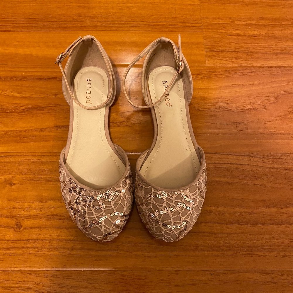 Sequined ballet flats